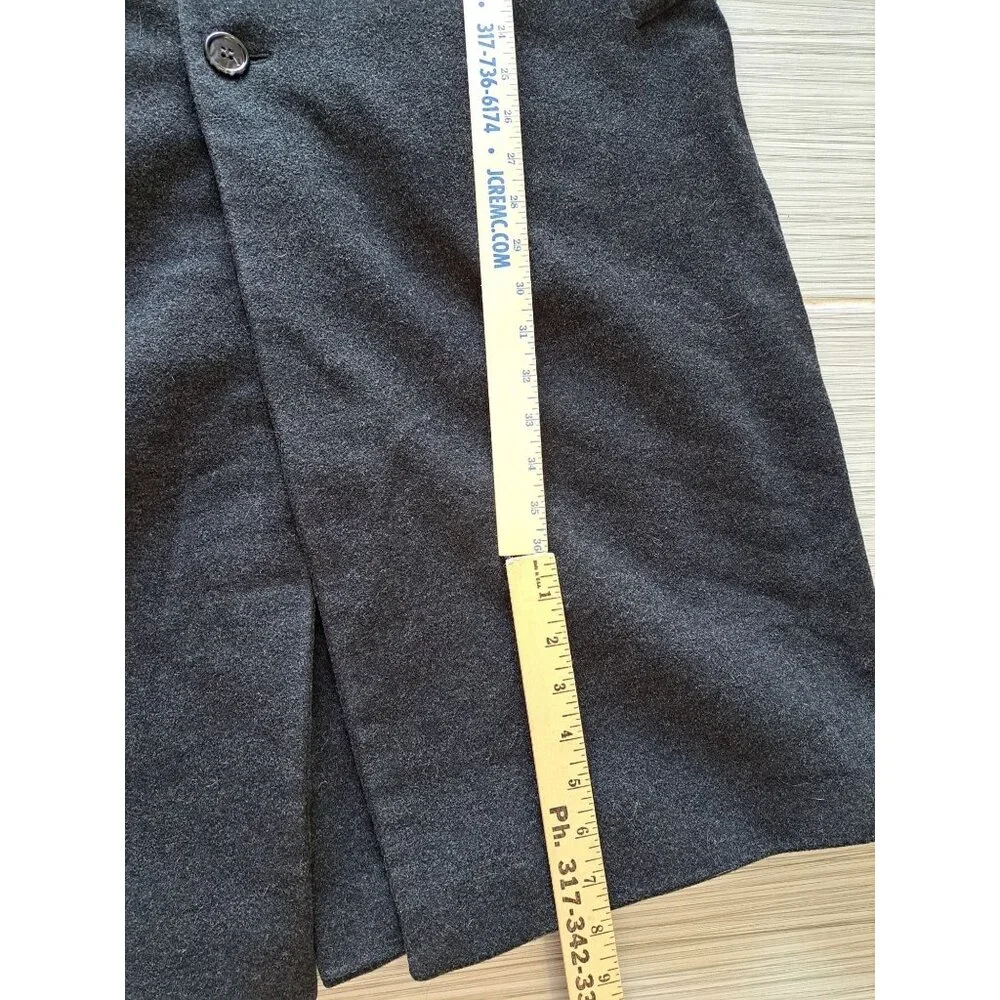 Ralph Lauren Chaps Charcoal Gray Wool Cashmere Overcoat Lined Button Men's 44S - Picture 10 of 14